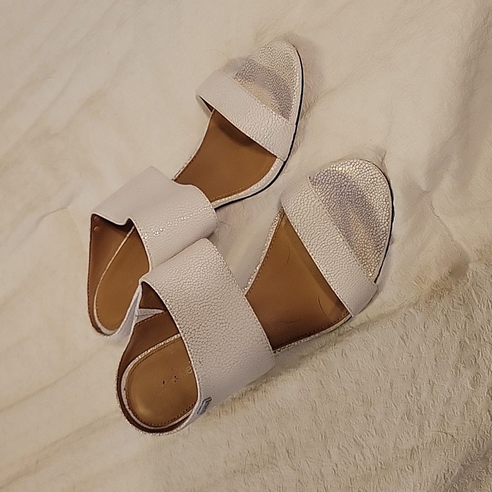 Calvin Klein white leather Cecily sandals